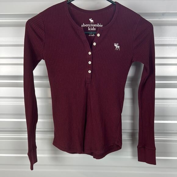 Abercrombie Kids Burgundy Ribbed Top - Picture 1 of 5